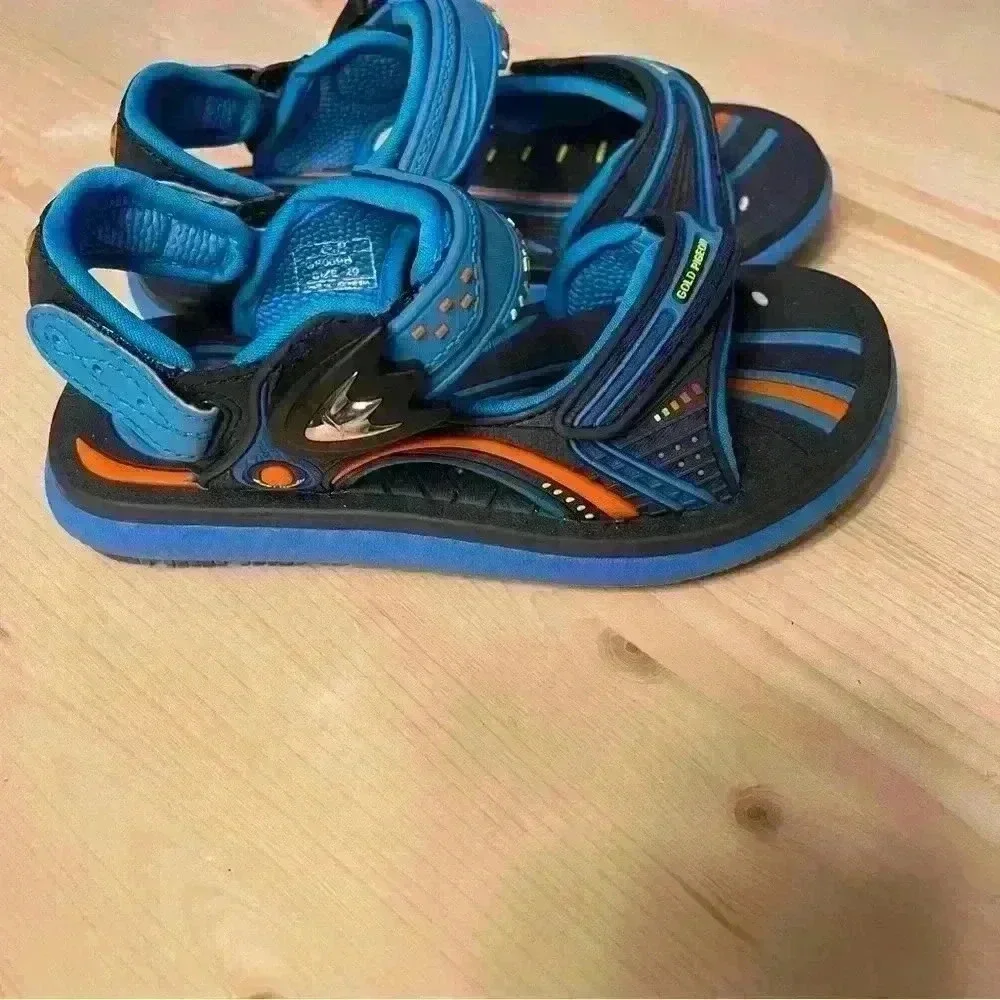Gold PIgeon Girls Boys SNAP LOCK Sandal Blue Water Sand Us 11.5 Eu 29 Shoes.